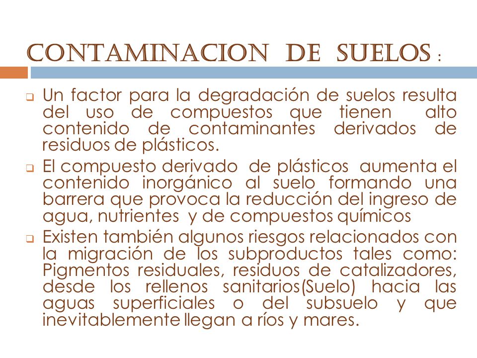 CONTAMINACION DE SUELOS :