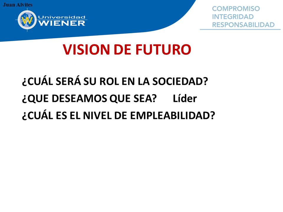 VISION DE FUTURO ¿CUÁL SERÁ SU ROL EN LA SOCIEDAD