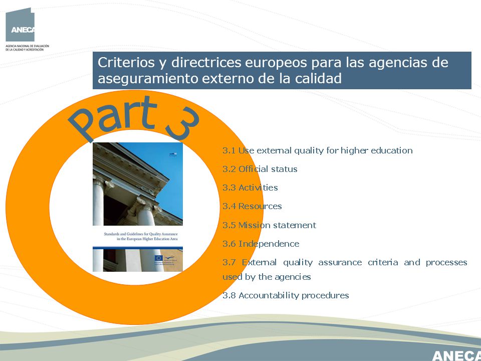 Criterios y directrices europeos para las agencias de aseguramiento externo de la calidad