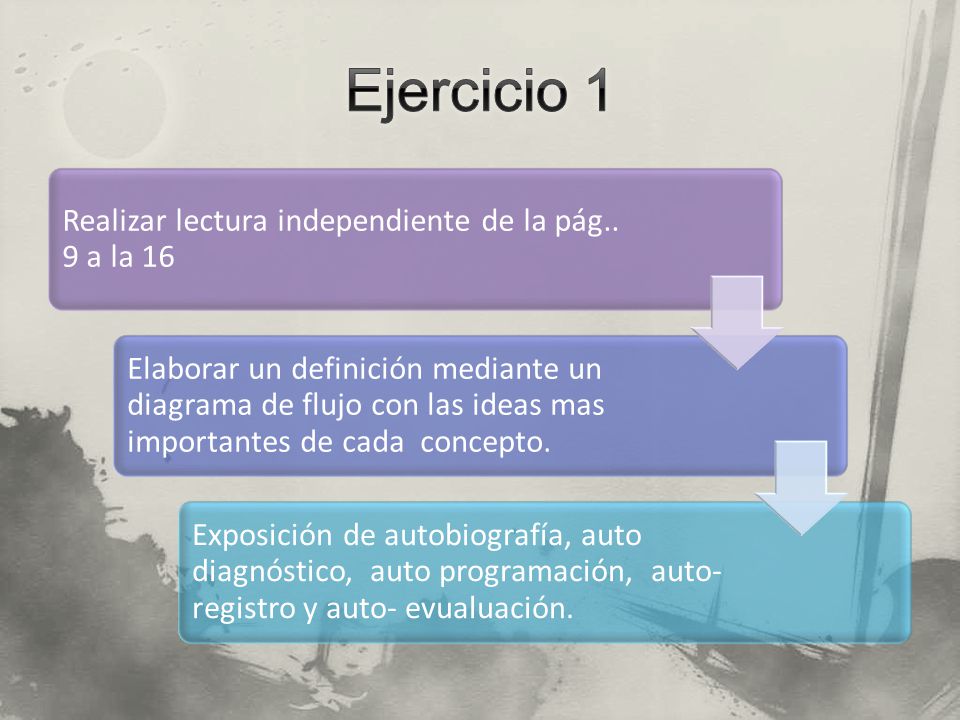 Ejercicio 1 Realizar lectura independiente de la pág.. 9 a la 16