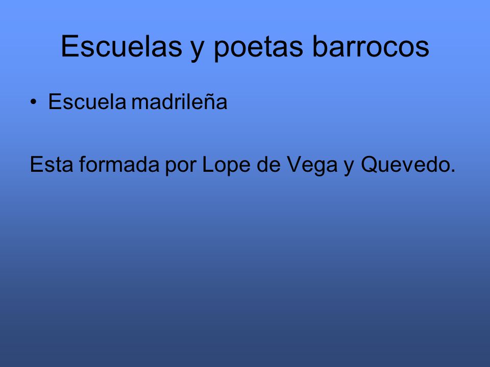 Escuelas y poetas barrocos