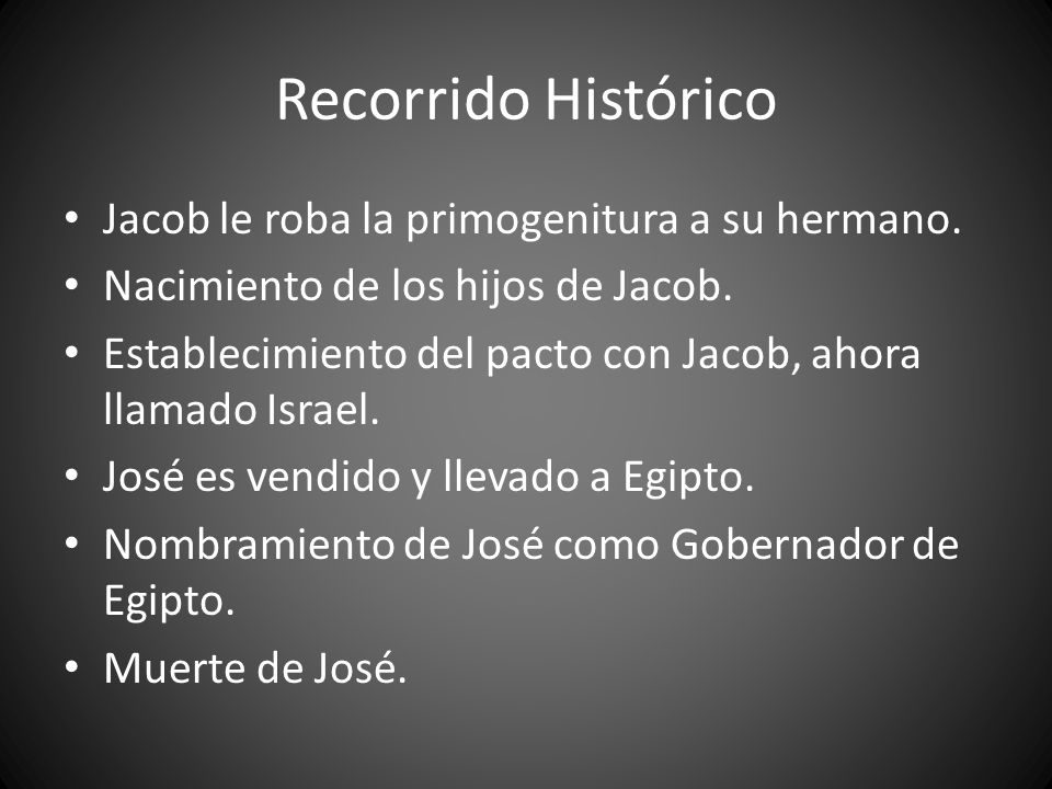 Recorrido Histórico Jacob le roba la primogenitura a su hermano.
