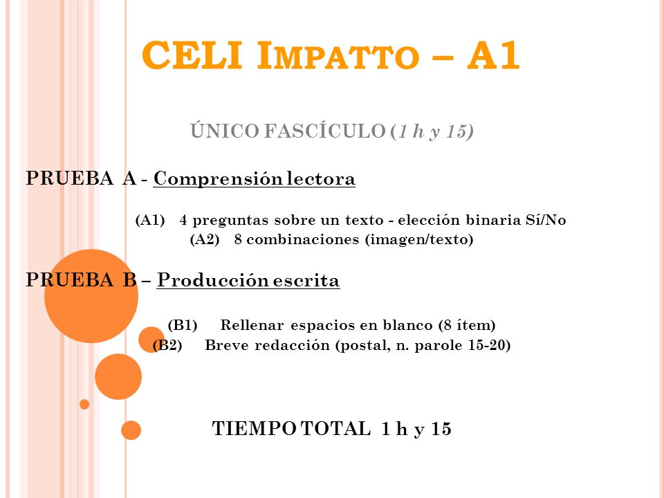 CELI Impatto – A1 ÚNICO FASCÍCULO (1 h y 15)
