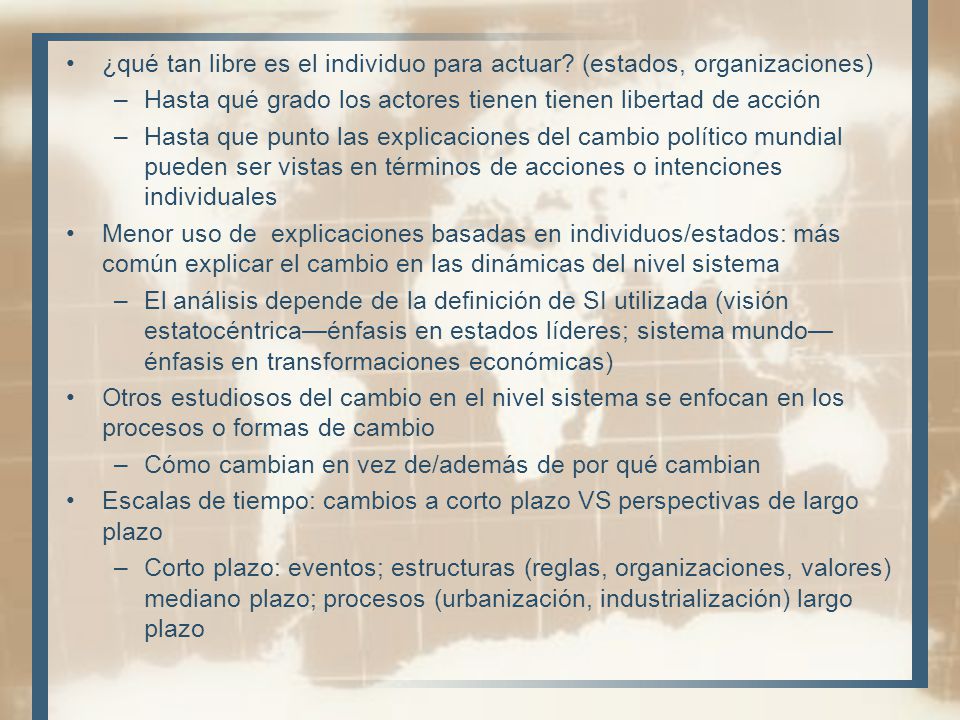 ¿qué tan libre es el individuo para actuar (estados, organizaciones)
