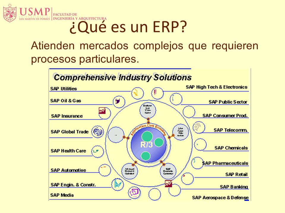 ¿Qué es un ERP Atienden mercados complejos que requieren procesos particulares.