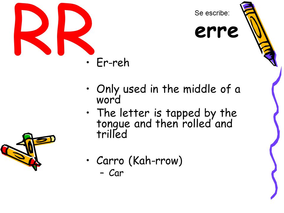 RR Er-reh Only used in the middle of a word