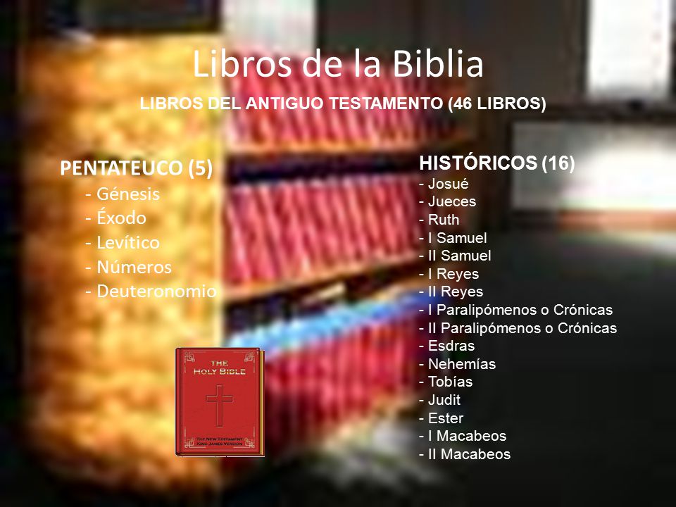 LIBROS DEL ANTIGUO TESTAMENTO (46 LIBROS)