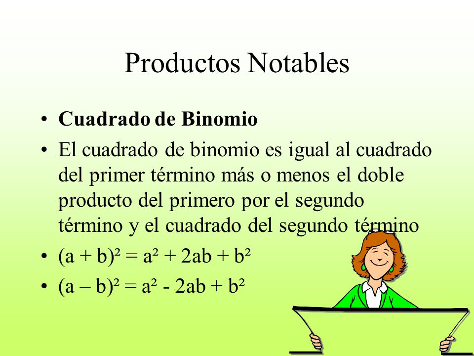 Productos Notables Cuadrado de Binomio