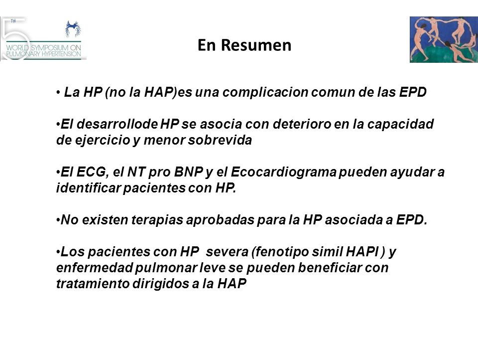 En Resumen La HP (no la HAP)es una complicacion comun de las EPD