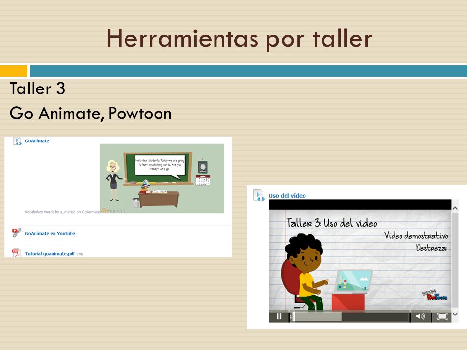 Herramientas por taller