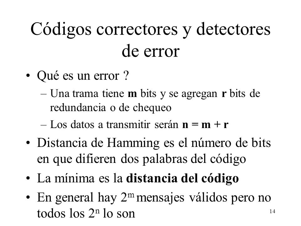 Códigos correctores y detectores de error