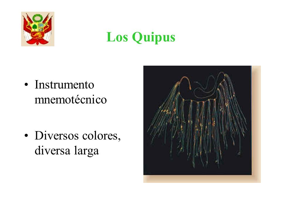 Los Quipus Instrumento mnemotécnico Diversos colores, diversa larga