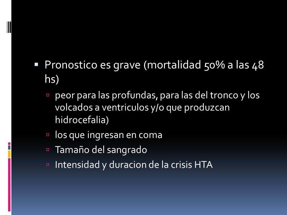 Pronostico es grave (mortalidad 50% a las 48 hs)