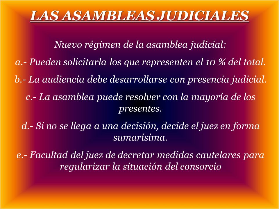 LAS ASAMBLEAS JUDICIALES