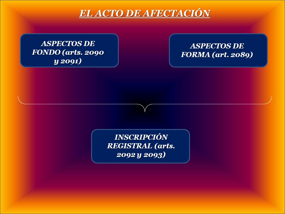 EL ACTO DE AFECTACIÓN ASPECTOS DE FONDO (arts y 2091)