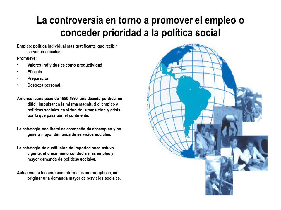 La controversia en torno a promover el empleo o conceder prioridad a la política social