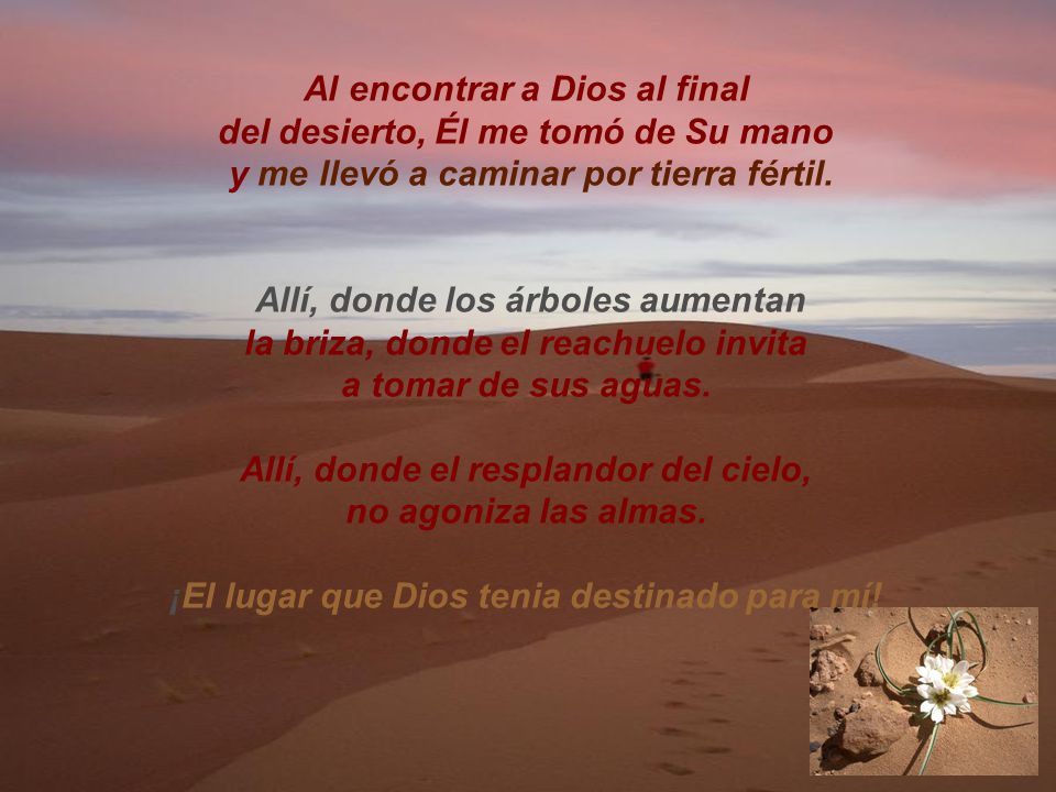 Al encontrar a Dios al final del desierto, Él me tomó de Su mano