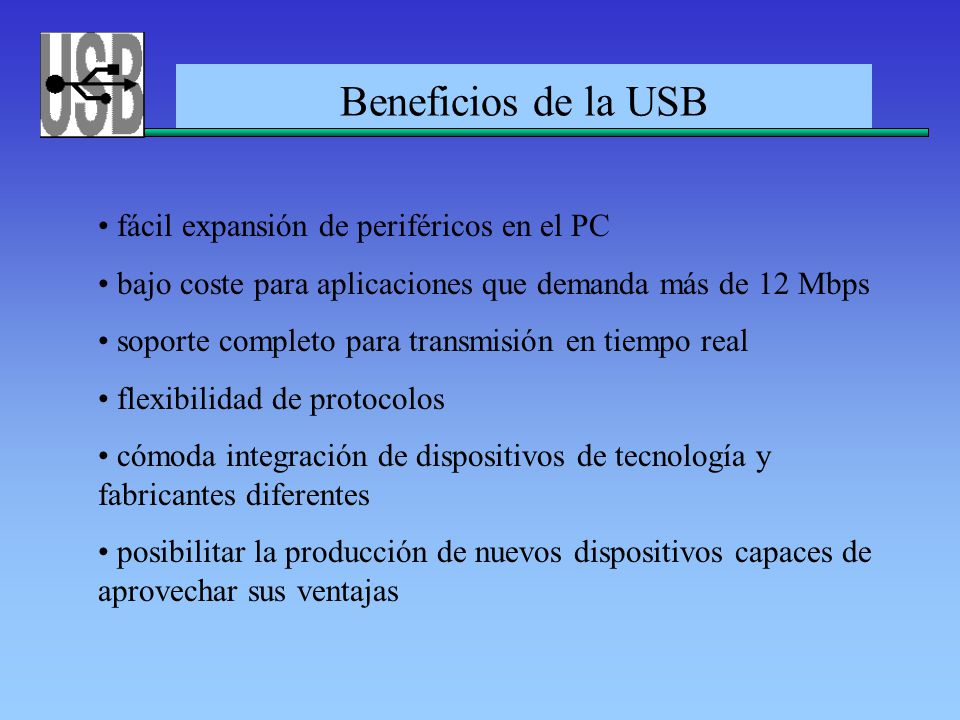Beneficios de la USB fácil expansión de periféricos en el PC