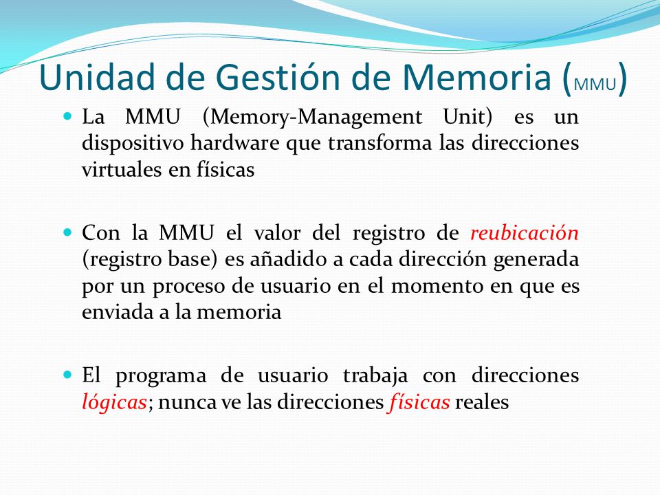 Unidad de Gestión de Memoria (MMU)