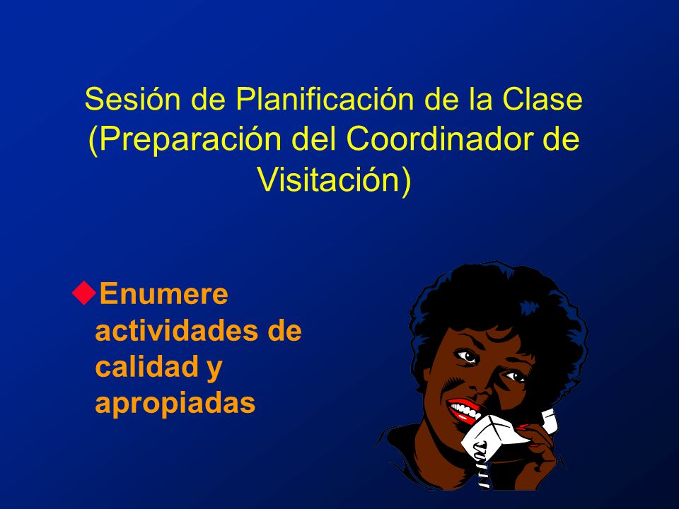 Sesión de Planificación de la Clase (Preparación del Coordinador de Visitación)