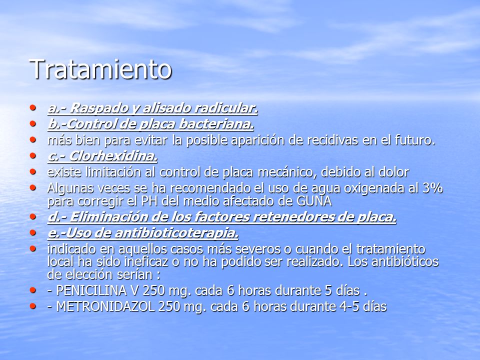Tratamiento a.- Raspado y alisado radicular.