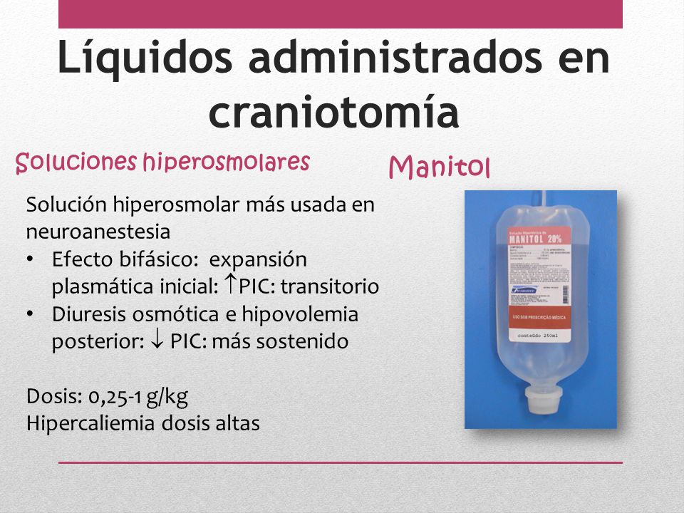 Líquidos administrados en craniotomía