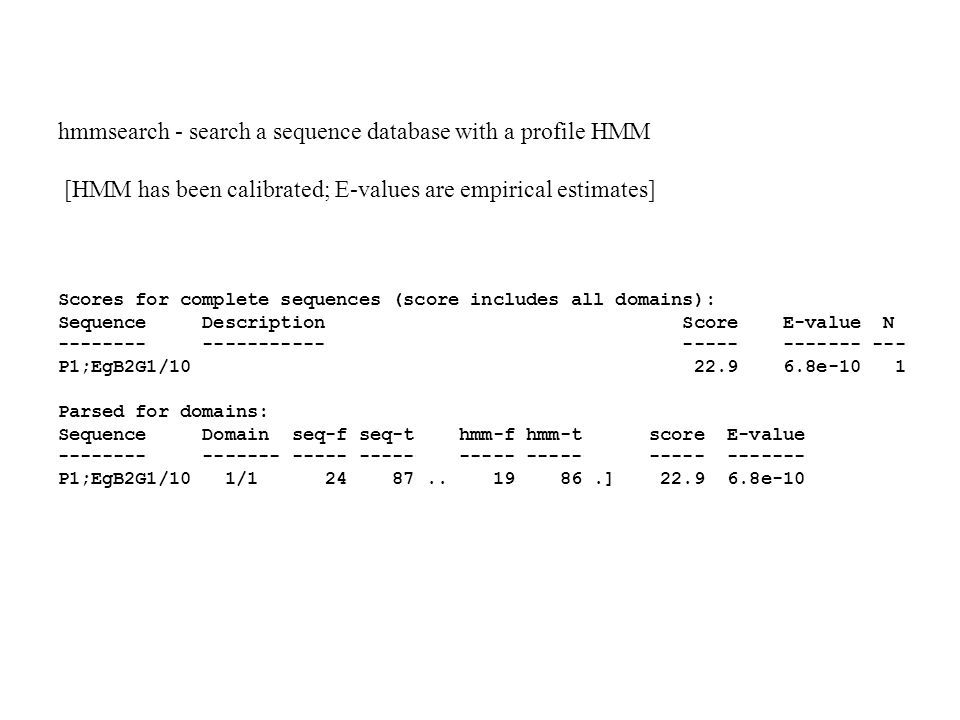 hmmsearch - search a sequence database with a profile HMM
