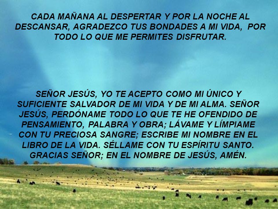 CADA MAÑANA AL DESPERTAR Y POR LA NOCHE AL DESCANSAR, AGRADEZCO TUS BONDADES A MI VIDA, POR TODO LO QUE ME PERMITES DISFRUTAR.
