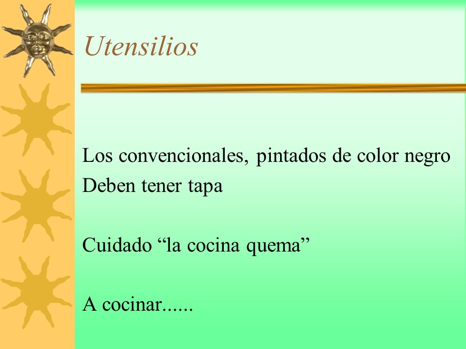Utensilios Los convencionales, pintados de color negro