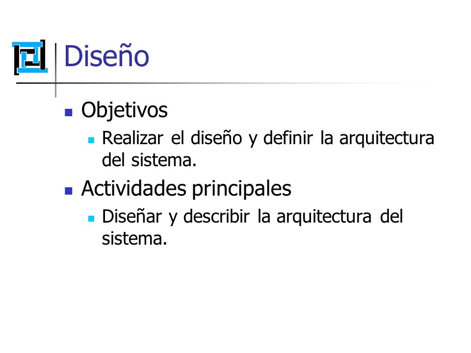 Diseño Objetivos Actividades principales