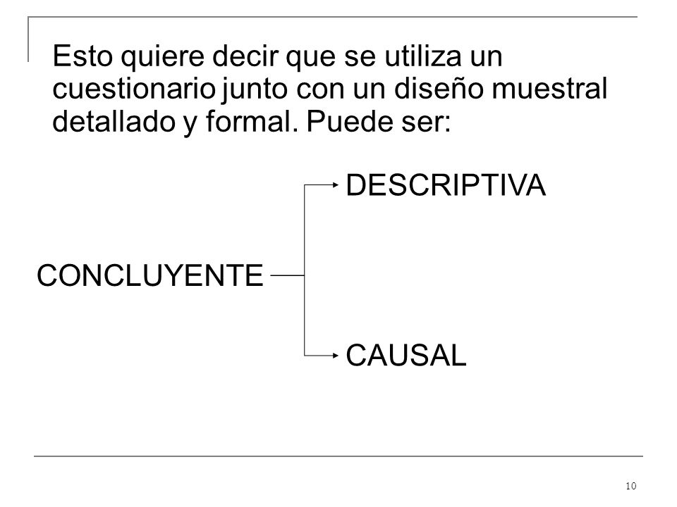 Esto quiere decir que se utiliza un cuestionario junto con un diseño muestral detallado y formal. Puede ser: