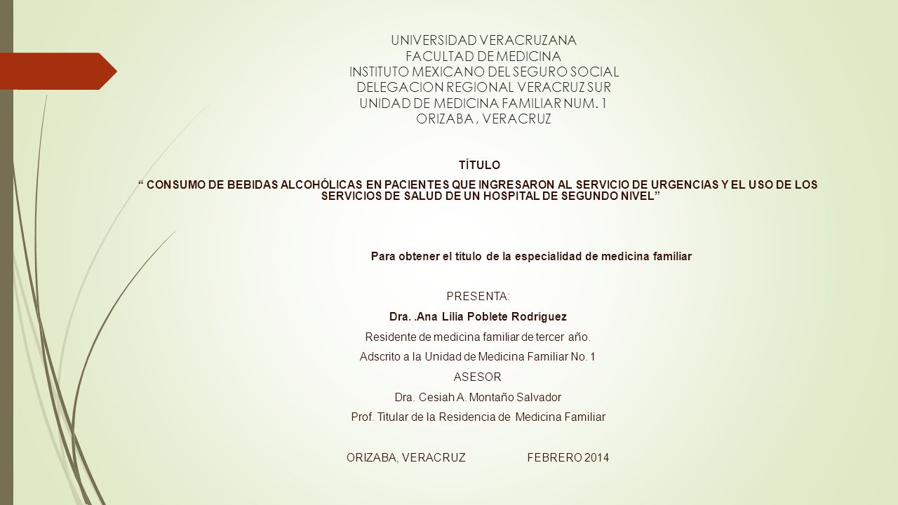 Para obtener el título de la especialidad de medicina familiar