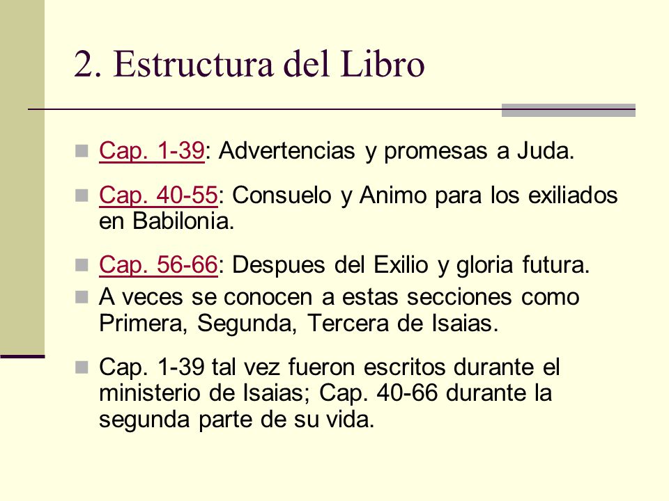 2. Estructura del Libro Cap. 1-39: Advertencias y promesas a Juda.