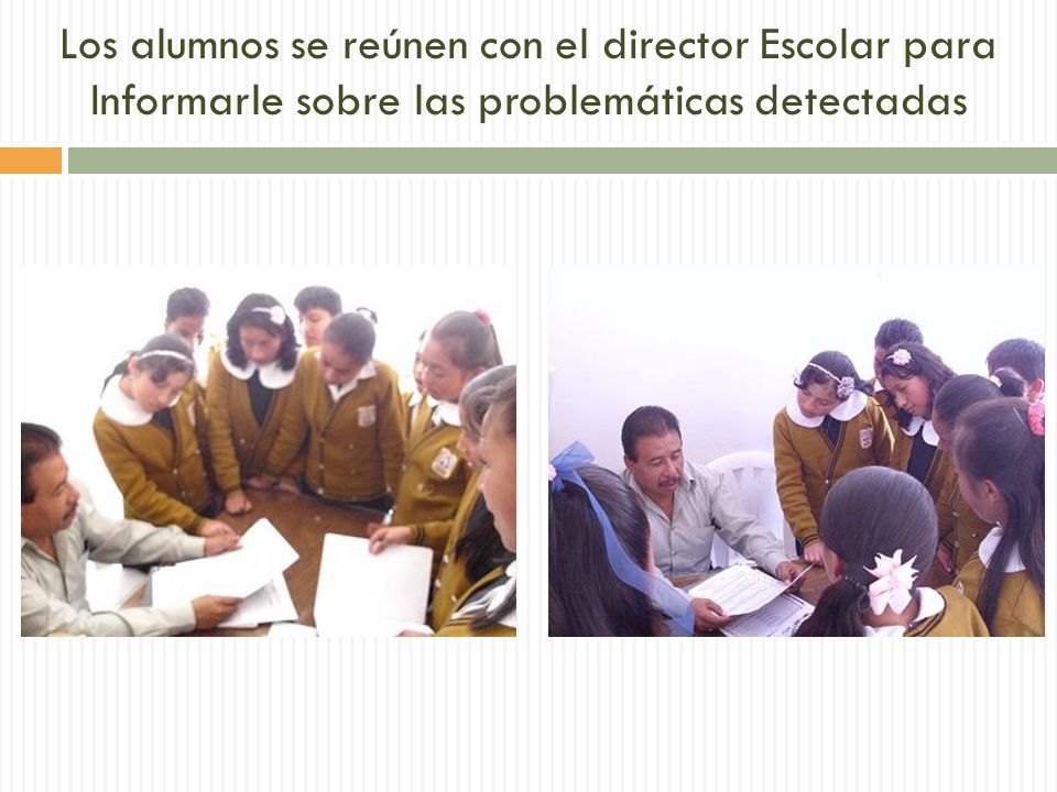 Los alumnos se reúnen con el director Escolar para Informarle sobre las problemáticas detectadas
