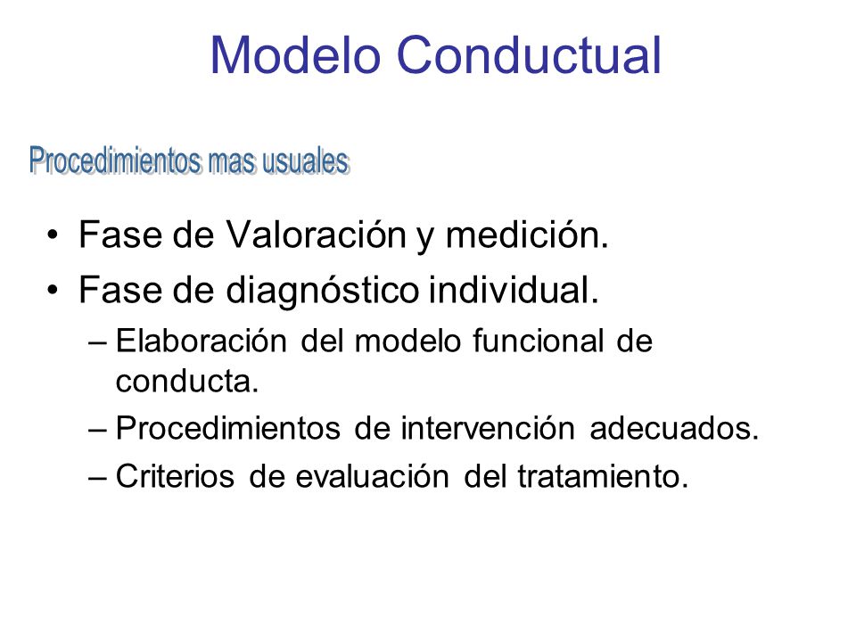 Procedimientos mas usuales