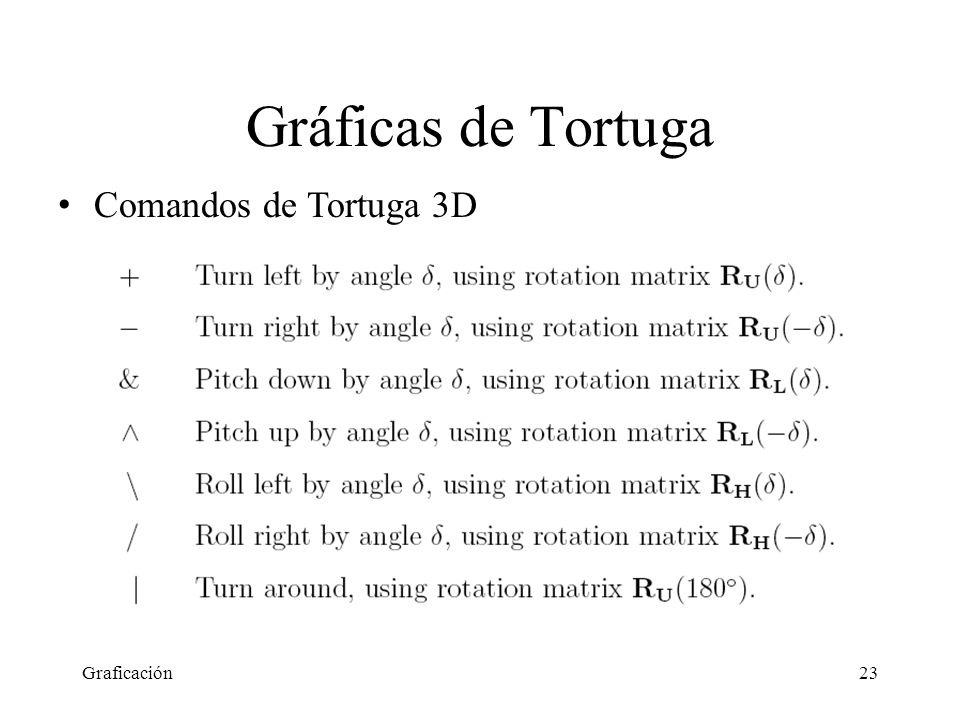 Gráficas de Tortuga Comandos de Tortuga 3D Graficación