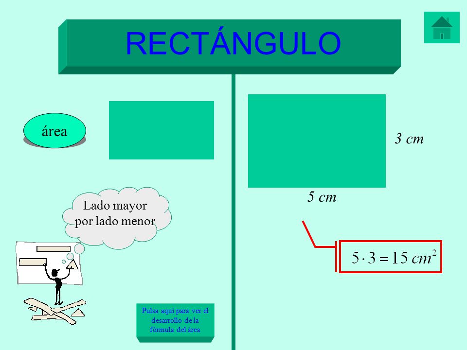 RECTÁNGULO área 3 cm 5 cm Lado mayor por lado menor