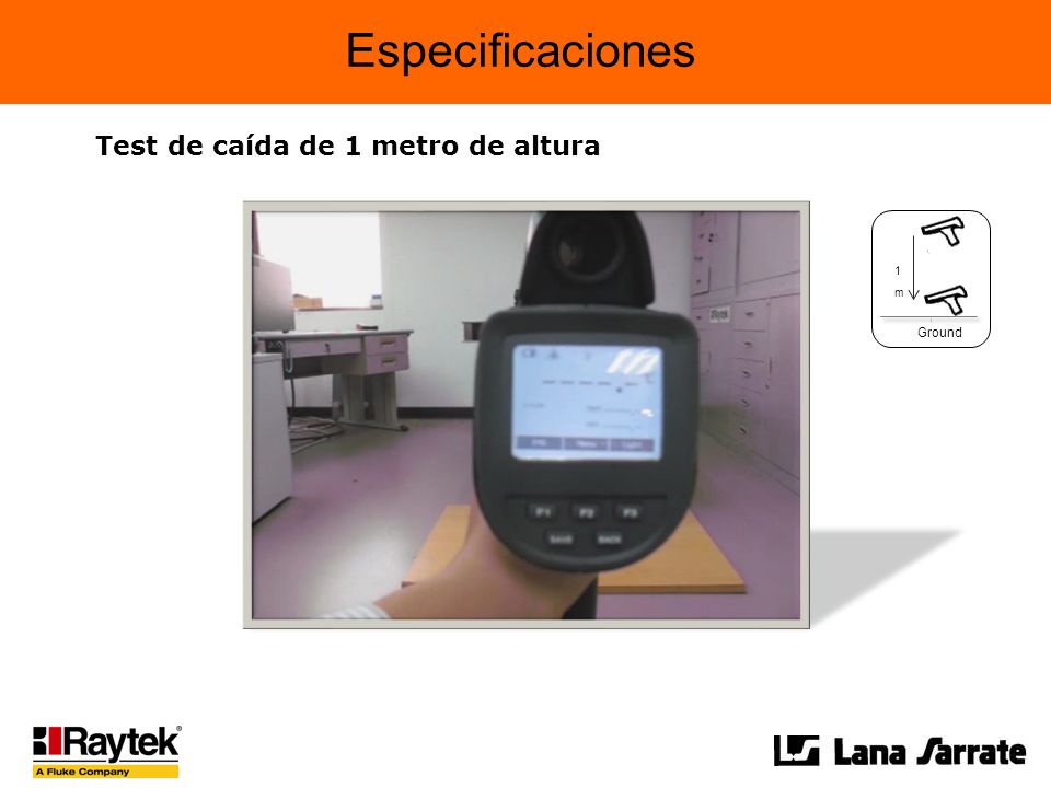 Especificaciones Test de caída de 1 metro de altura 1m Ground