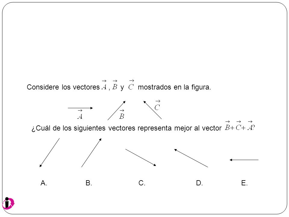 Considere los vectores , y mostrados en la figura.