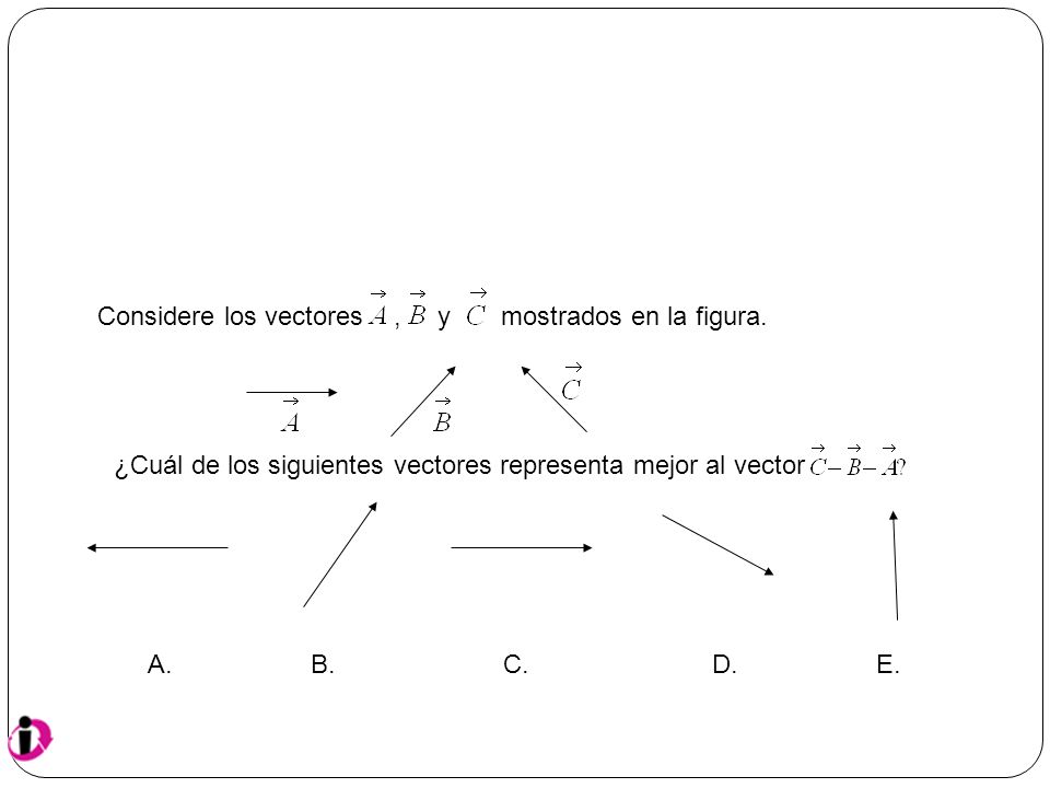 Considere los vectores , y mostrados en la figura.