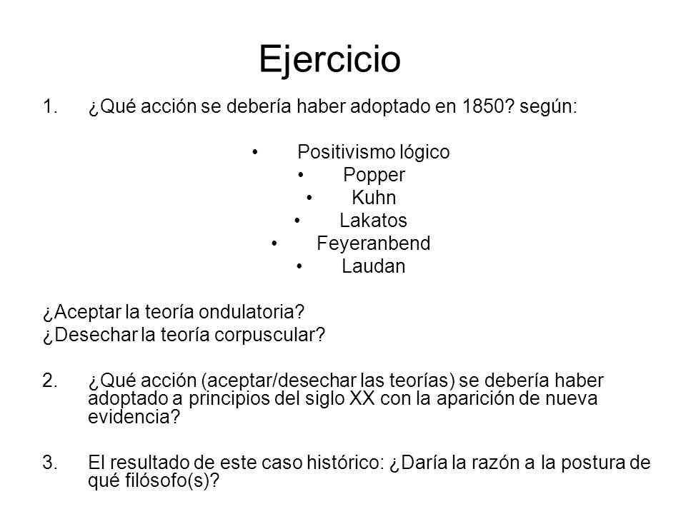 Ejercicio ¿Qué acción se debería haber adoptado en 1850 según: