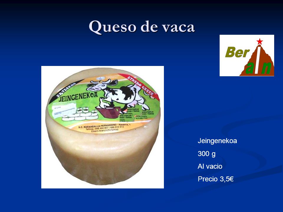 Queso de vaca Jeingenekoa 300 g Al vacio Precio 3,5€
