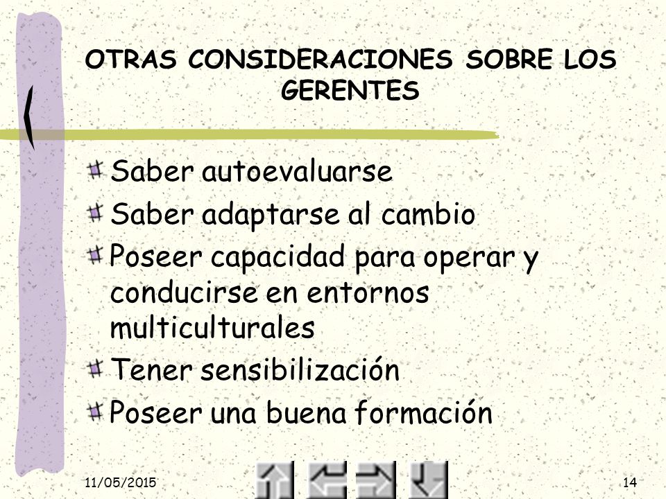 OTRAS CONSIDERACIONES SOBRE LOS GERENTES
