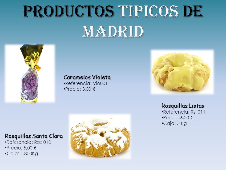 PRODUCTOS TIPICOS DE MADRID