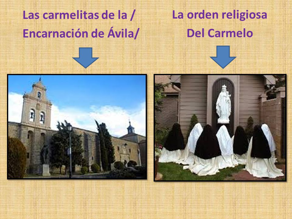 La orden religiosa Del Carmelo Las carmelitas de la / Encarnación de Ávila/