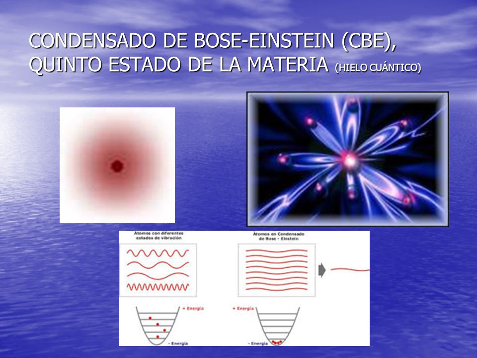 CONDENSADO DE BOSE-EINSTEIN (CBE), QUINTO ESTADO DE LA MATERIA (HIELO CUÁNTICO)