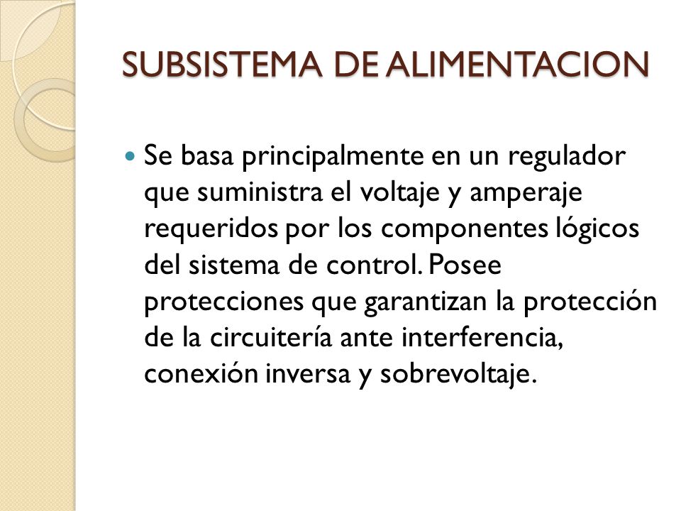 SUBSISTEMA DE ALIMENTACION