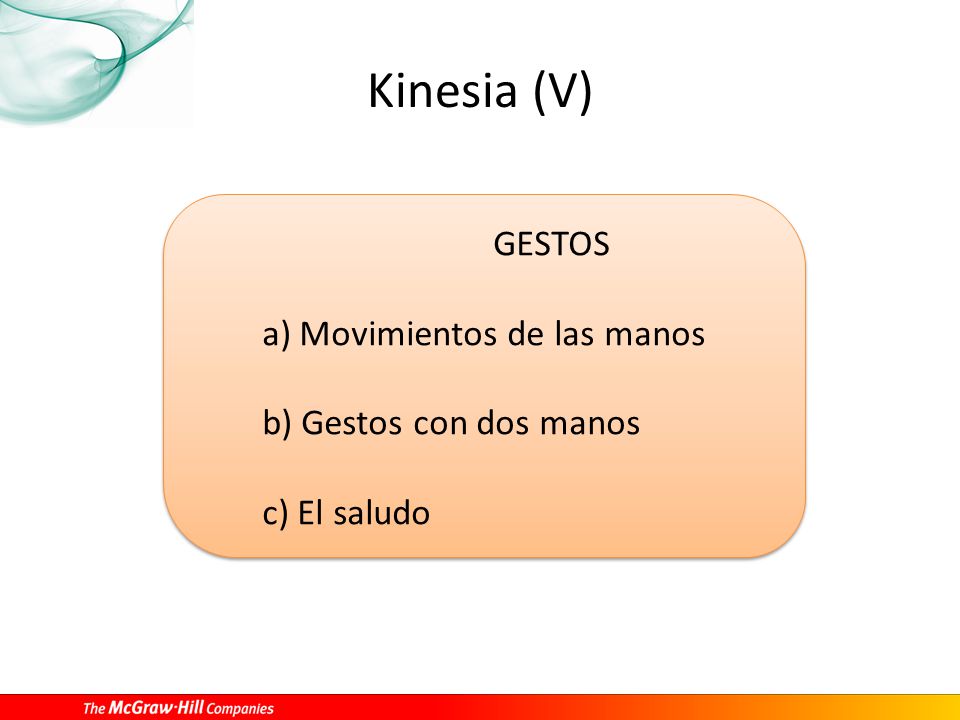 Kinesia (V) GESTOS Movimientos de las manos Gestos con dos manos