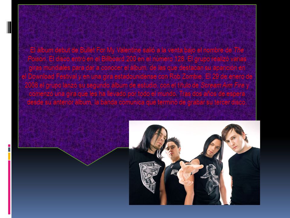 El álbum debut de Bullet For My Valentine salió a la venta bajo el nombre de The Poison.