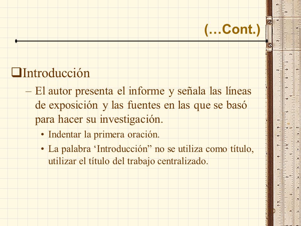 (…Cont.) Introducción. El autor presenta el informe y señala las líneas de exposición y las fuentes en las que se basó para hacer su investigación.